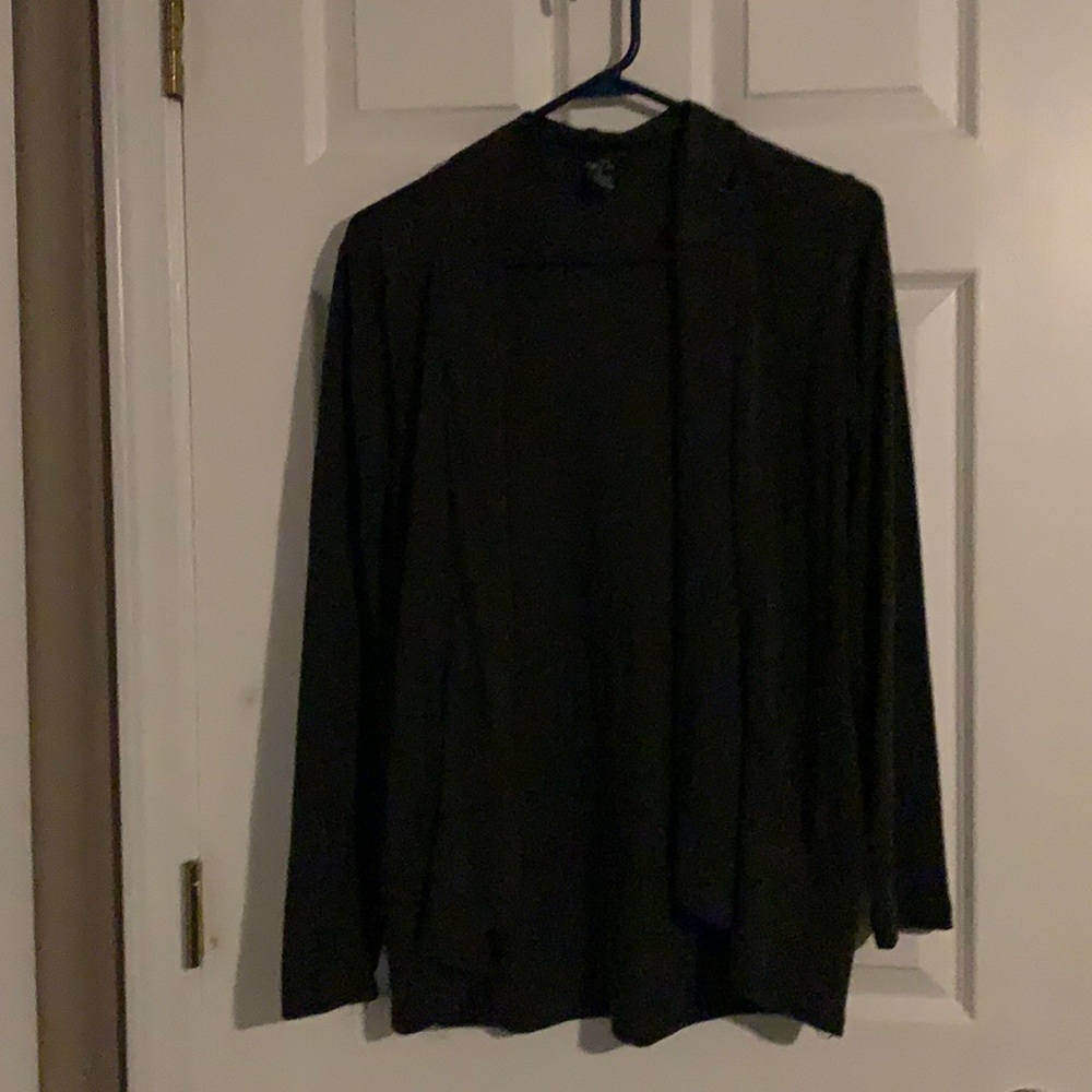 Small, dark gray cardigan